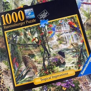 Ravensburger 1000 piece puzzle 'Tropical Impressions' jungle scene leopards